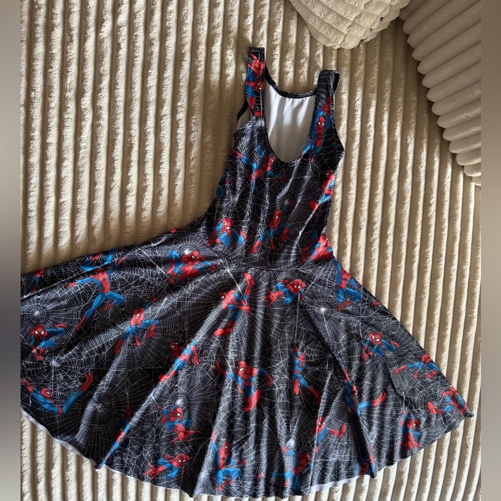 Blackmilk Spider-Man Webslinger Black Scoop Skater Dress Marvel - Picture 3 of 6